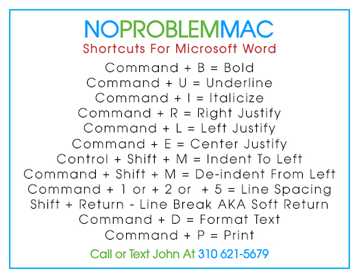 mac word shortcut for highlight